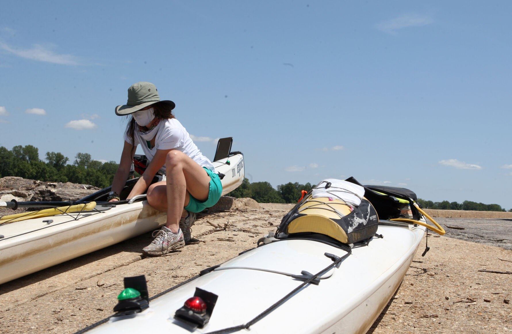 Kristen Ortwerth readies kayak
